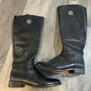 Tory Burch high rise  riding boots- black - perfect condition- dust bag included